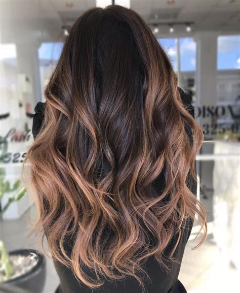 balayage with caramel|caramel balayage on black hair.